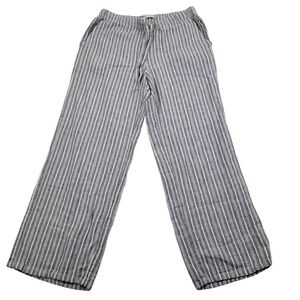 Urban Outfitters Striped Pants Womens Small Blue White Linen Blend Drawstring